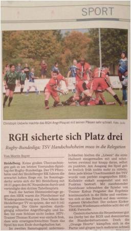 Packendes Rugby: Die gute positive Stimmung im Verein überträgt sich auch auf die Mannschaft